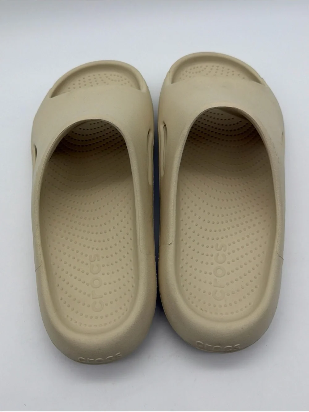 CROCS Mellow Recovery Clogs Sandals Mens 12 Beige Slip On Slides Shoes